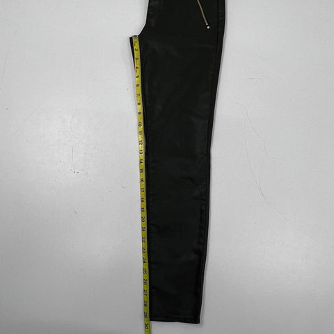 White House Black Market Women's Coated Moto Skinny Pants Black Sz 6R NWT