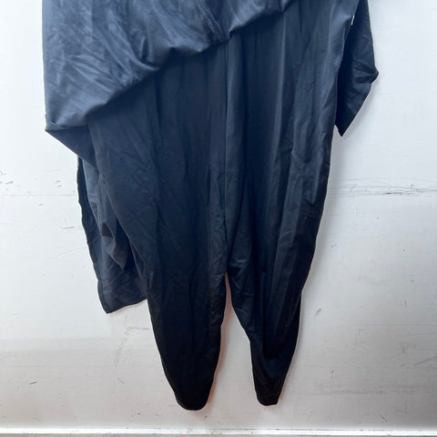 Torrid Women's Black Maxi Jumpsuit Cape Skirt Overlay Challis Sz 30 NWT