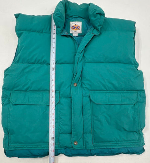 Vintage 90s Key Dutch Harbor Gear Men's Teal Down Puffer Vest Quilted Sz L