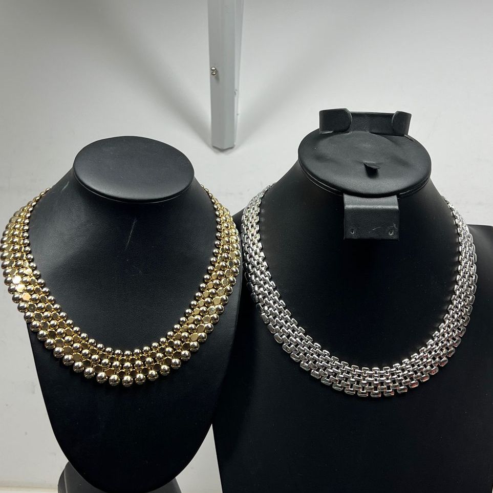 Silver & Gold Tone Panther Link Necklaces