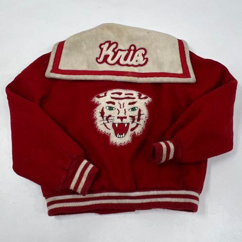 Vintage 1988 Admiral Sportswear Band Letterman Jacket Tiger Mascot Sailor Collar