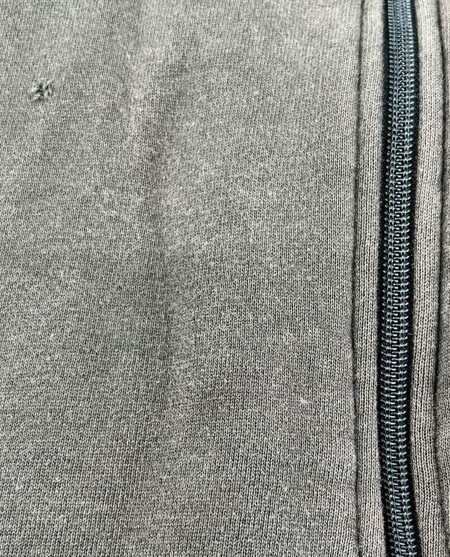 Retro Irish Gray Ireland Embroidered Spell Out Full Zip Hoodie Mens M