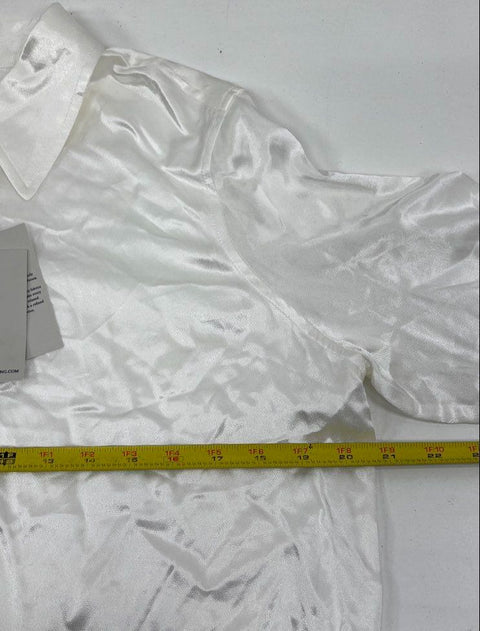 Rails Women's Ivory Andrea Satin Button Up Shirt Top Size M NWT