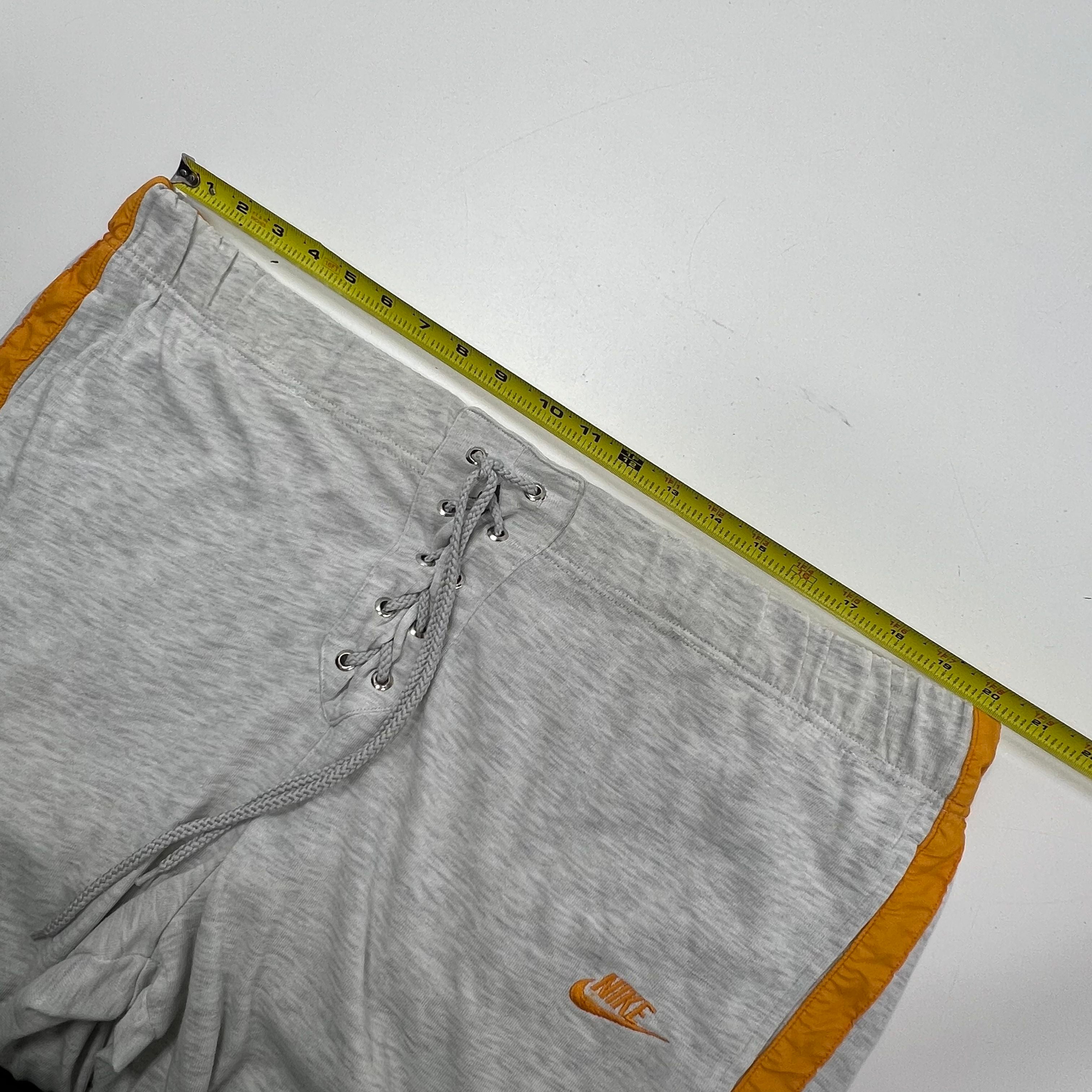 Nike Gray Orange Cross Training Lace Up Side Stripe Joggers Pants Women's L