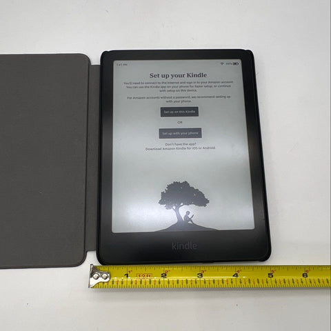Amazon Kindle E-Reader Black with Fabric Cover Case Tested Working