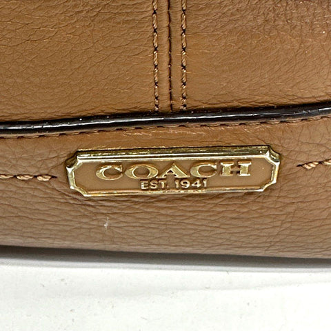 Coach Brown Pebbled Leather Taylor Tote Bag Gold Hardware F23662