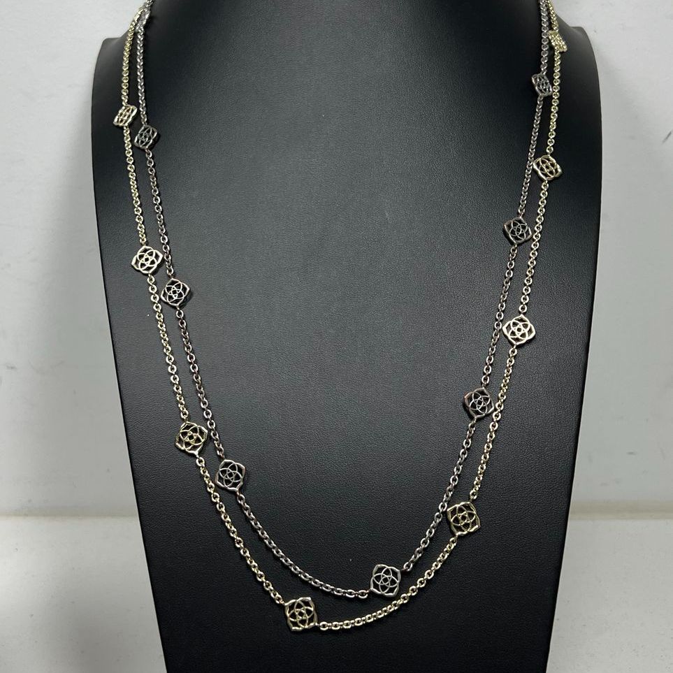 2 Kendra Scott Silver & Gold tone Chain Necklaces
