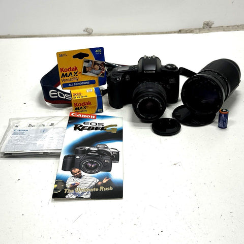 Vintage Canon EOS Rebel G 35mm SLR Film Camera Kit 35-80mm & 28-300mm Lenses