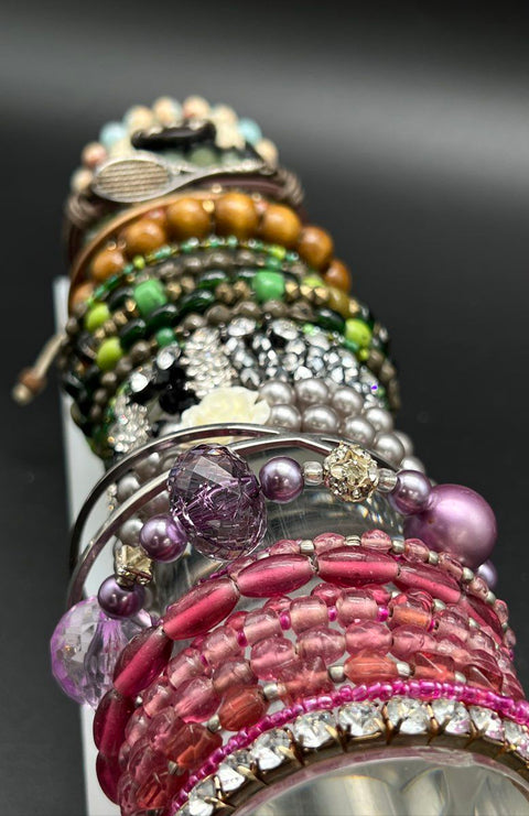 BCBGeneration Beaded Rhinestone Costume Jewelry Lot 20+ Bracelets Cuffs Bangles