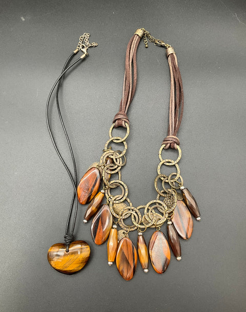 J Crew Chicos Liz Claiborne Faux Tortoiseshell Tigereye Jewelry Lot of 12