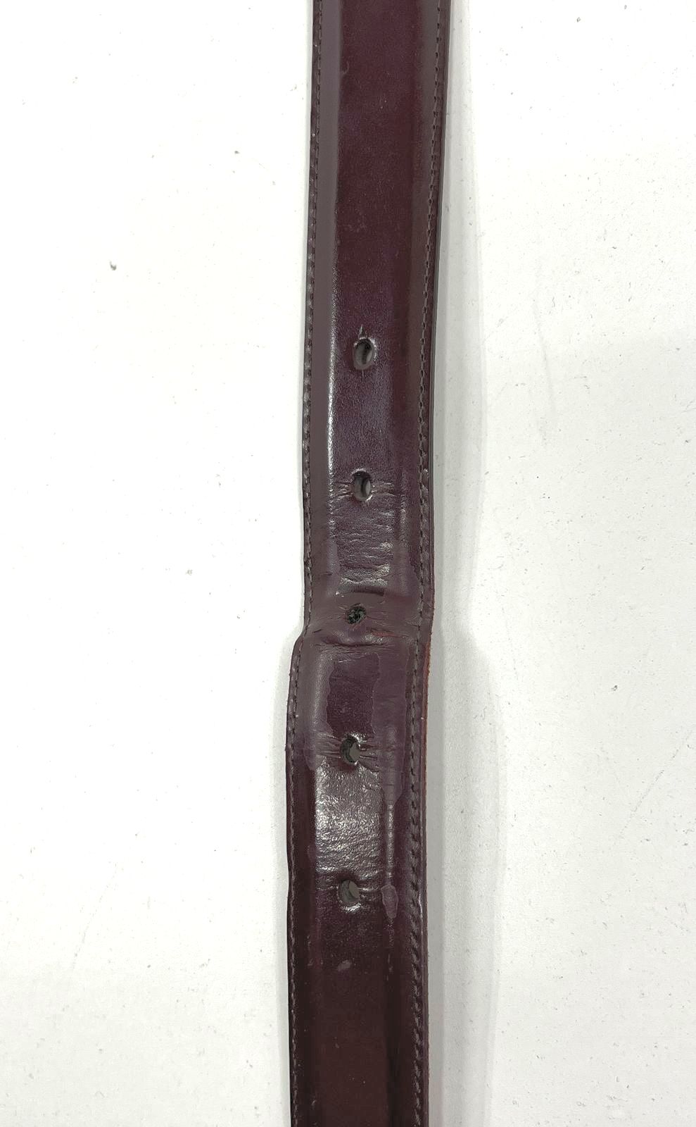 VTG Women's Coach Burgundy Maroon Wine Cowhide 3921 Brass Buckle Belt - Size 38