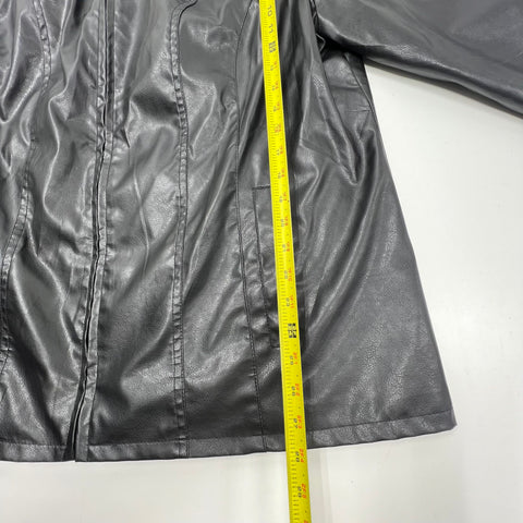 Vintage Y2K Marc Mattis Black Faux Leather Quilted Lined Jacket Women's 1X