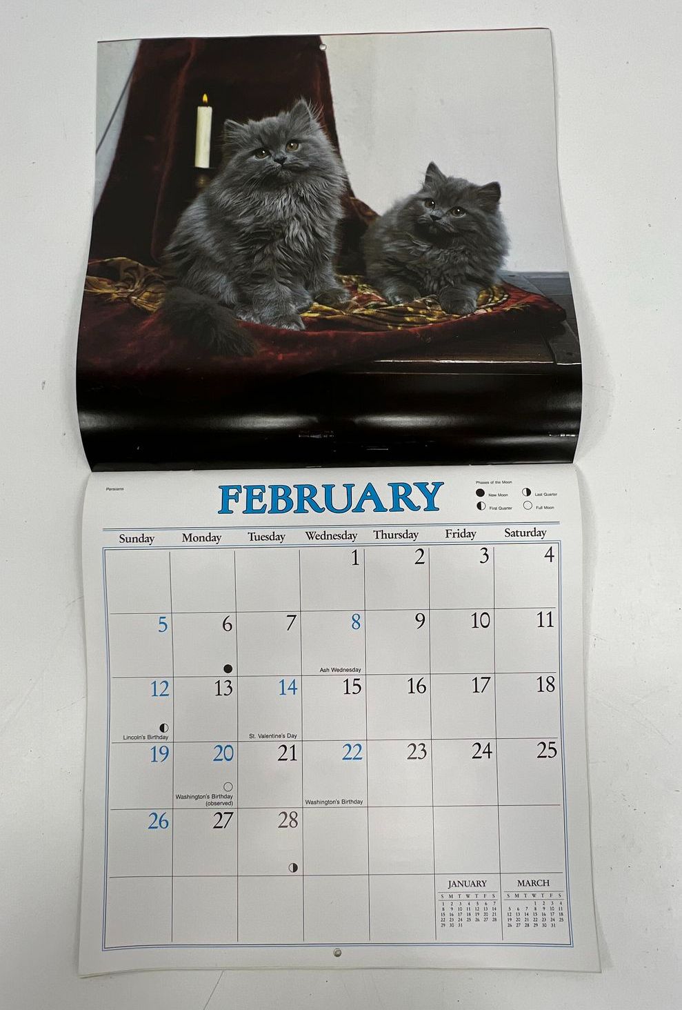 Vintage Calendar Lot 7pc 1929-1992 The Far Side Cats Liberty Schoeller's