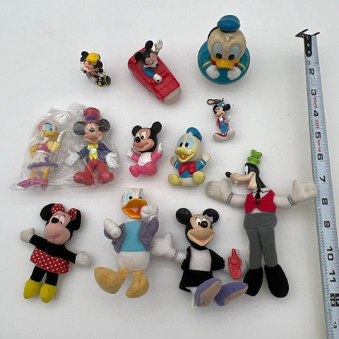 Disney Toy Lot Mickey Mouse Donald Duck Goofy Minnie 12 Pieces Mixed Vintage