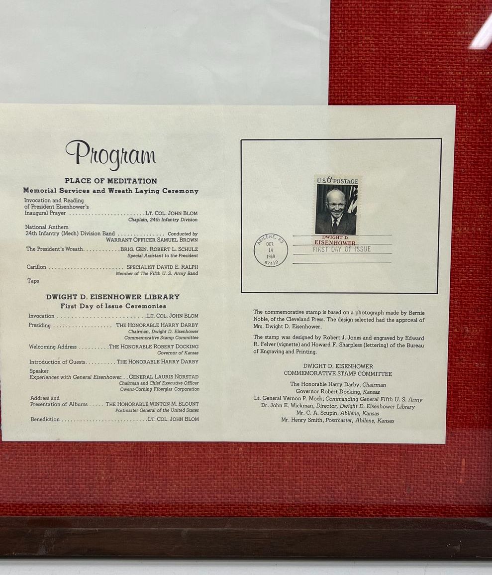 Dwight D Eisenhower Framed Stamp Collection 1969 First Day Cover FDC Ephemera
