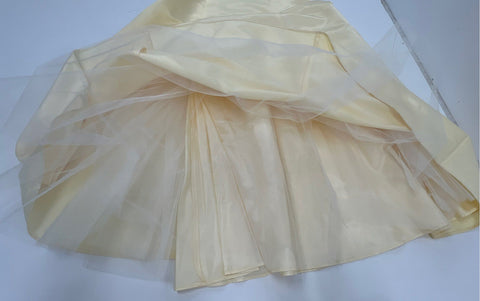 Vintage 90s Jessica McClintock for Gunne Sax Strapless Formal Gown Yellow Sz 3/4