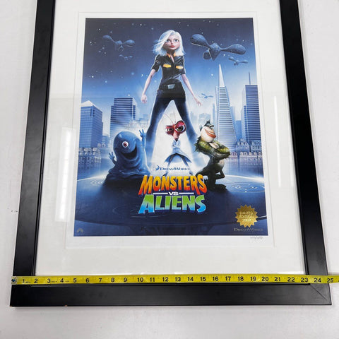 Monsters vs Aliens DreamWorks Movie Poster Limited Edition 2009 Framed 25x31