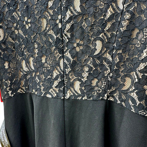 Focus by Shani Women's Black Lace Bodice Wide Leg Jumpsuit Size 10 NWT