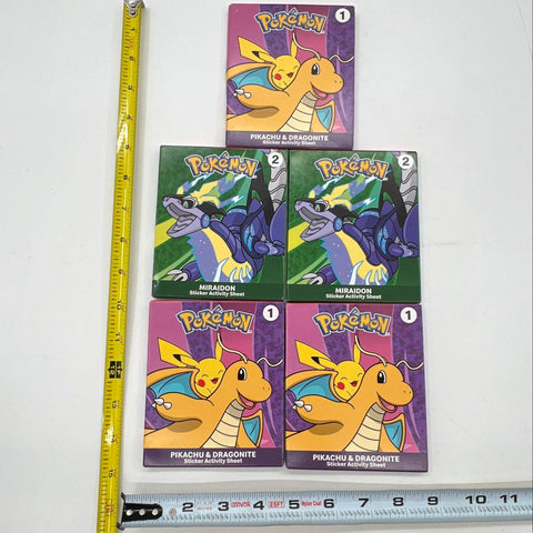 2024 McDonald's Pokemon Happy Meal Sticker Activity Lot 5 Pikachu Miraidon