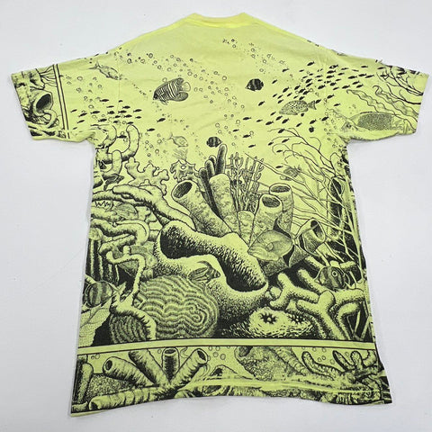 Vintage 90s Melbourne Beach Coral Reef AOP T-Shirt Anvil Single Stitch OSFA