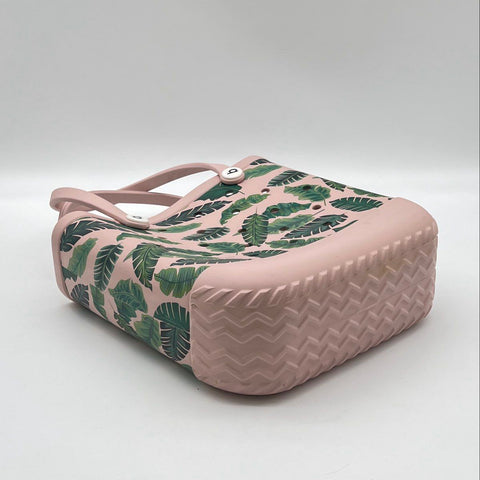 Bogg Bag Pink Tropical Palm Leaf Baby Bogg Bag Small Tote Beach Bag Washable