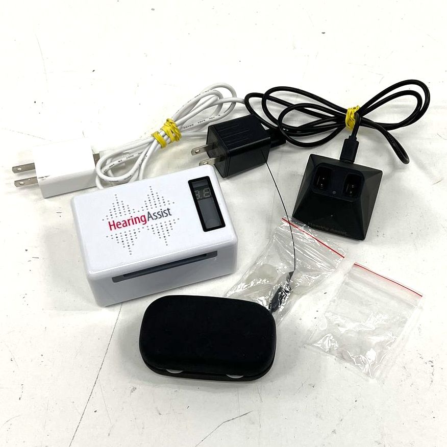 Hearing Assist Rechargeable BTE Hearing Aids Pair with Dryer Case & Chargers