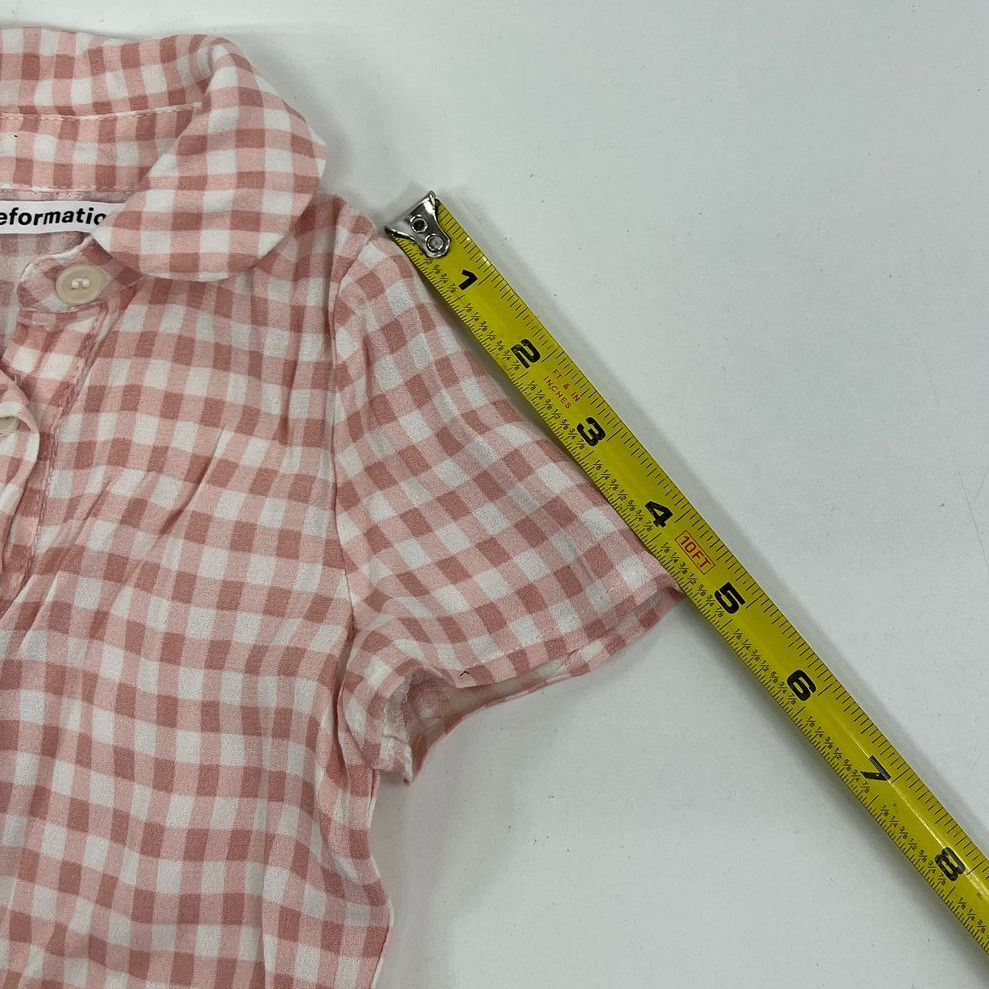 Toddler Girl's Reformation Pink Checkered Rayon Blend Casual Dress - Size 2T