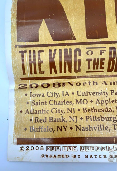 B.B. King 2008 North American Tour Poster Hatch Show Print Blues Music 14x22