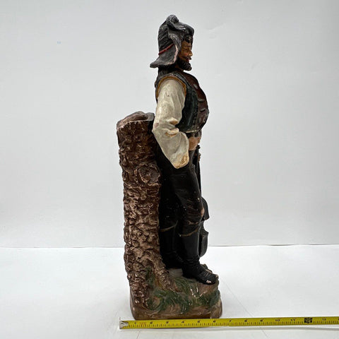 Vintage Statue Musician Man with Cello Chalkware Style Planter 18 Inch
