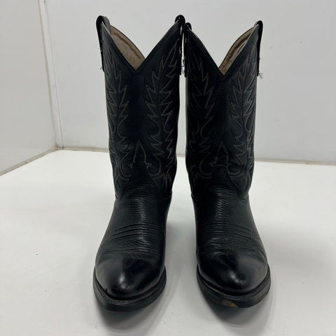 Double H Work Western 3267 Black Leather Cowboy Boots Men's Size 9.5 2E