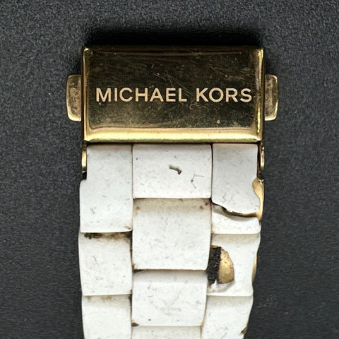 Michael Kors Watches Lot of 2 MK-5145 Chronograph & Rose Gold Tone Crystal