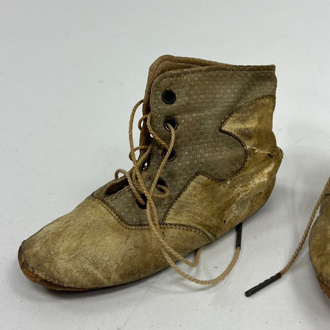 Vintage Antique Leather Baby Boots & Knit Bootie Lot w/ Box Display Prop