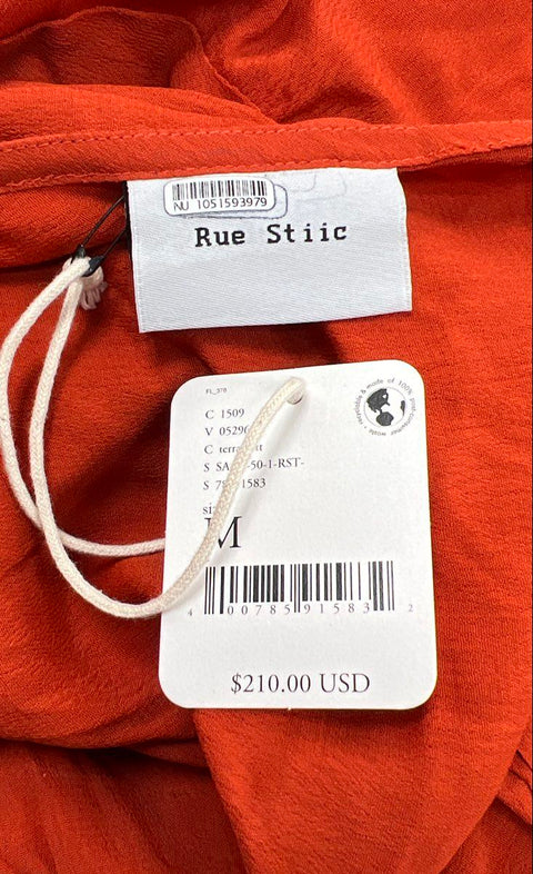 Rue Stiic Women's Terracotta One Shoulder Ruched Viscose Mini Dress NWT Size M