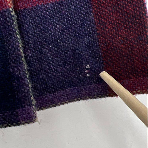 Vintage 80s Oscar De La Renta Purple Plaid Wool Blend Pleated Skirt Womens 13/14