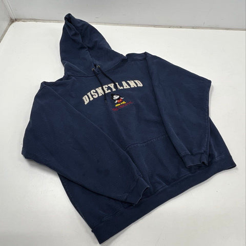 Vintage 90s Disney Mickey Inc Men's Navy Disneyland Mickey Mouse Hoodie Sz XXL