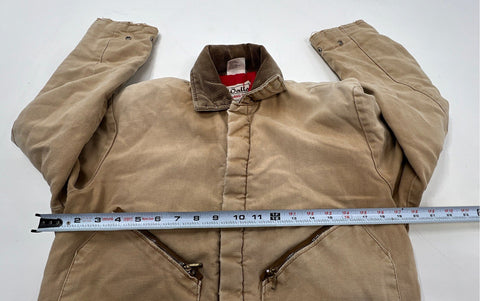 Vintage 90s Walls Blizzard Proof Insulated Coveralls Tan Made in USA Sz M Short