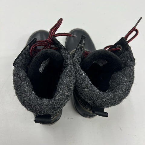 Sorel Conquest Wedge Black Leather Waterproof Ankle Boots Women's Size 7