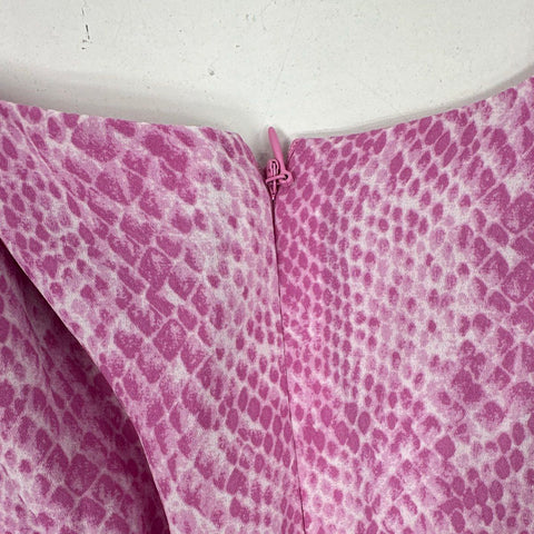 Tahari Arthur S. Levine Women's Pink Snake Tiered Ruffle Wrap Dress Sz 14 NWT