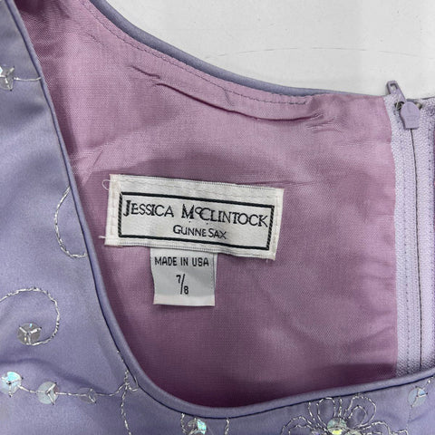 Vintage Y2K Gunne Sax Jessica McClintock Embroidered Sequin Formal Dress Sz 7/8