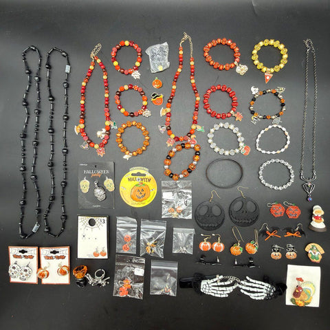 Halloween Fall Thanksgiving Jewelry Lot 40+ Pc Necklaces Bracelets Earrings 2lb