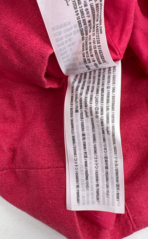 Abercrombie & Fitch Pink Single-Breasted Linen Blend Blazer Jacket Women's S NWT