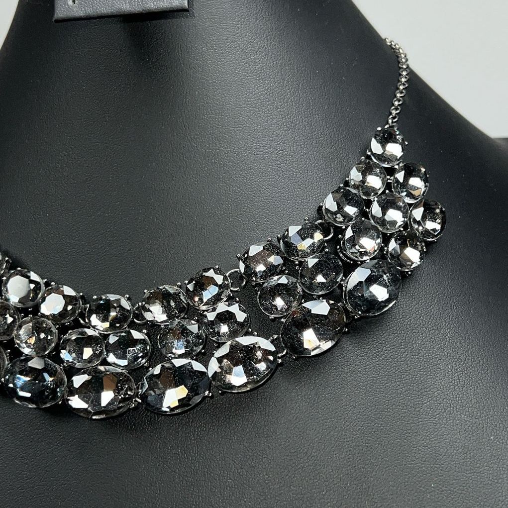 Monet Dark Grey Rhinestone Necklace & Bracelet Set