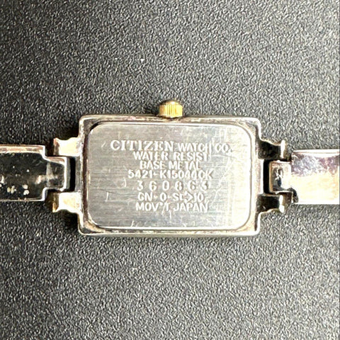 Vintage 1980s Citizen Two-Tone Rectangular Quartz Womens Bangle Watch