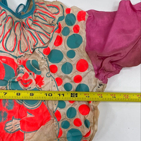 Vintage 1950s Childs Clown Costume Halloween Jumpsuit Graphic Print USA