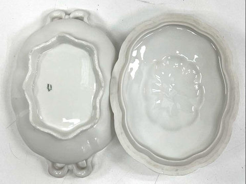 Vintage Haviland France Bow Knot Lidded Casserole Dish Covered Vegetable Bowl