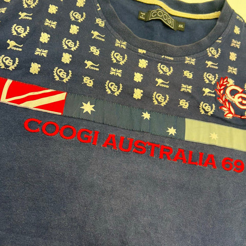 Vintage Y2K Coogi Australia 69 Embroidered Biggie Hip Hop T-Shirt Sz XXL