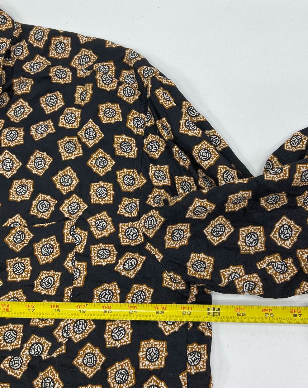 Vintage 90s Guess Marciano Geometric Print Button Up Shirt Made in USA Sz M