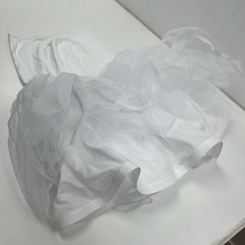 Dominique Women's Bridal Lot Corset 42DD/E Trumpet Slip L Hair Vine White