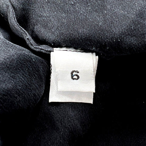 Loeffler Randall Women's Navy Black Colorblock Silk Cap Sleeve Blouse Sz 6