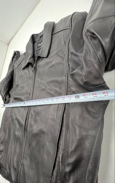 Dockers Premium Men's Black New Zealand Lambskin Leather Quilted Jacket Sz XXL